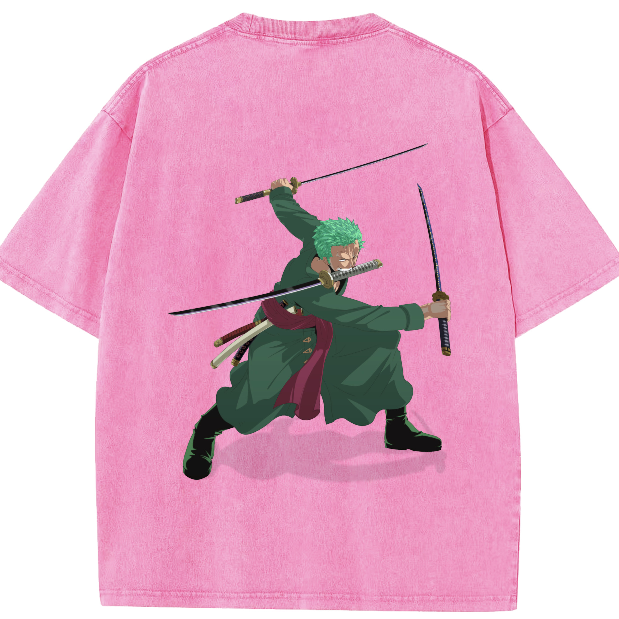 ワンピース ロロノア・ゾロ ONE PIECE Roronoa Zoro 綿100% ヴィンテージ風 半袖Tシャツ（背面プリント）
